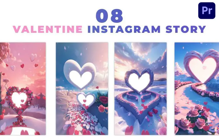Romantic Love themed 3D Valentine Instagram Story